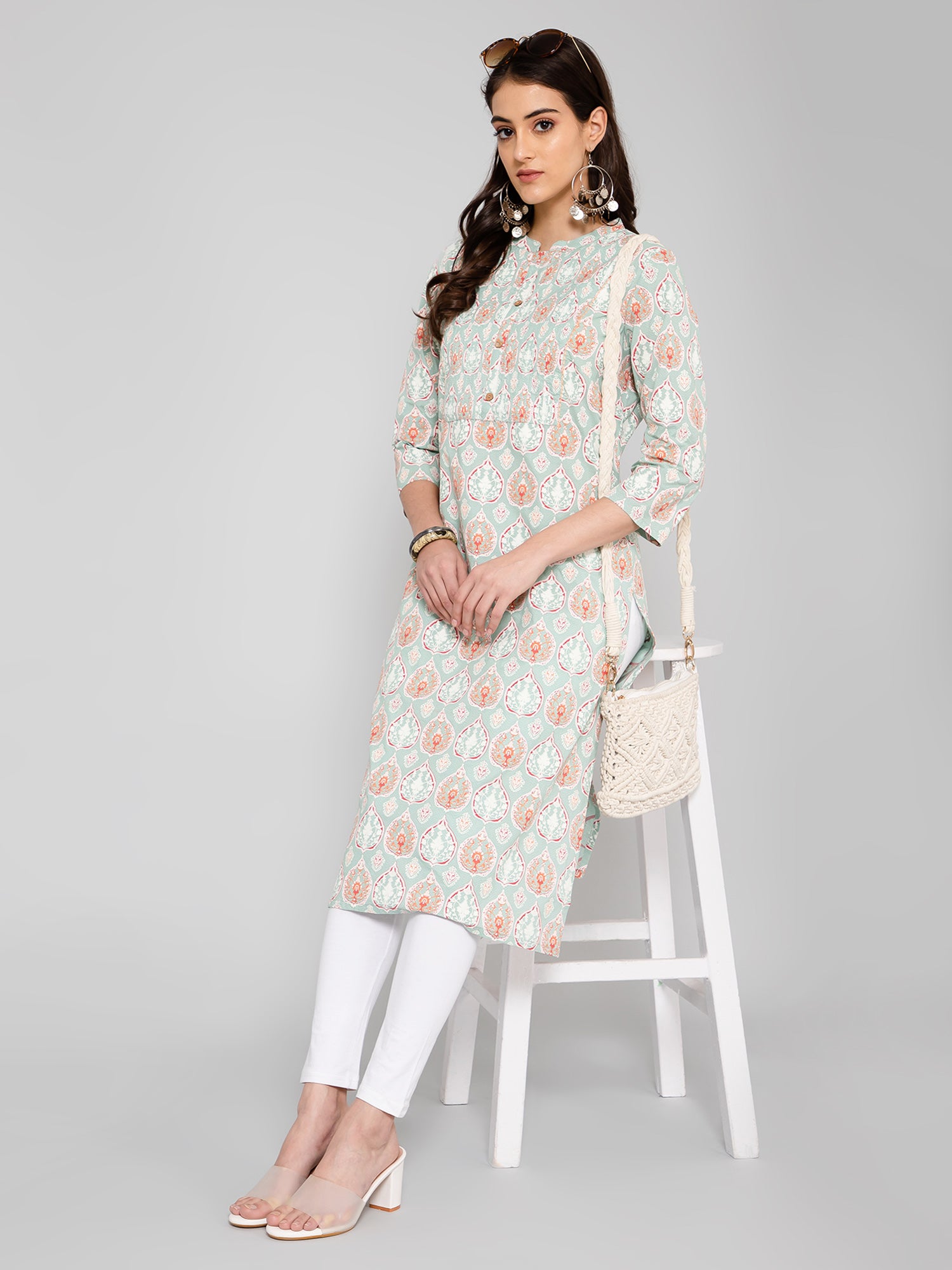 Cantabil Women Mint Green Kurti (7055926395019)