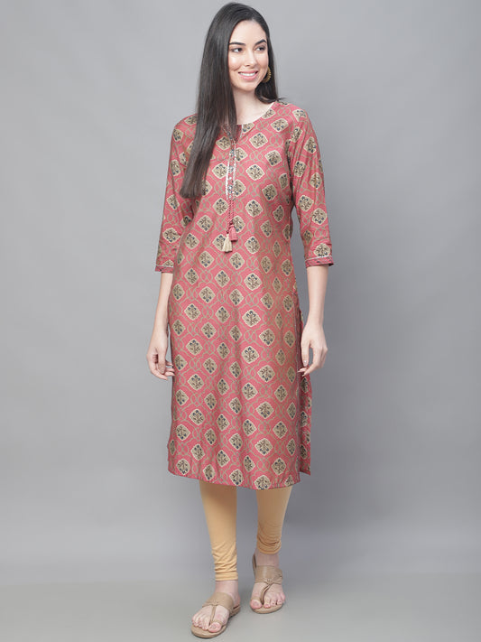 Cantabil Women Pink Mix Kurti (7114293313675)