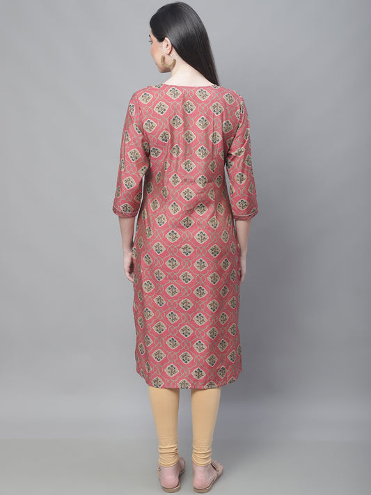 Cantabil Women Pink Mix Kurti (7114293313675)