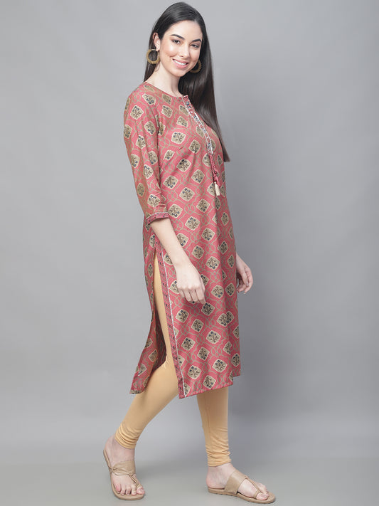Cantabil Women Pink Mix Kurti (7114293313675)
