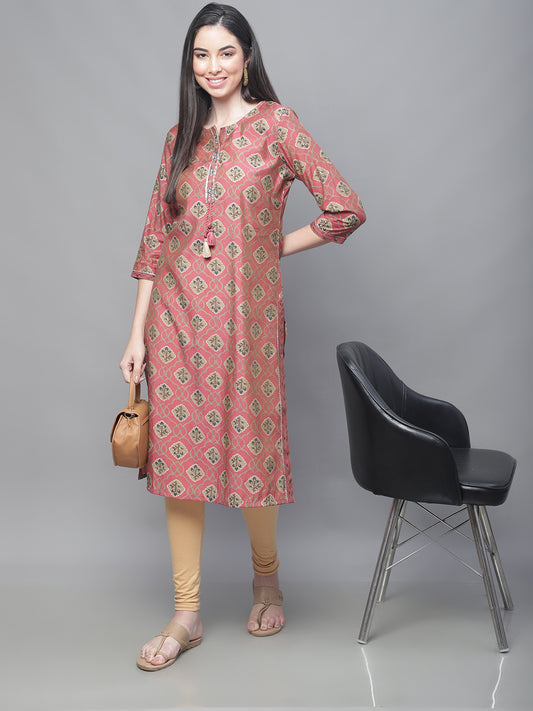 Cantabil Women Pink Mix Kurti (7114293313675)
