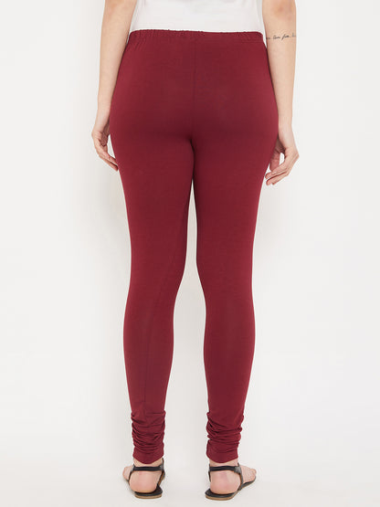 Cantabil Women Maroon Leggings (7085843087499)