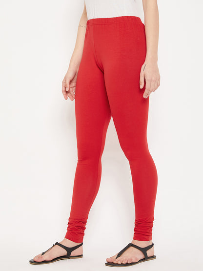 Cantabil Women Red Leggings (7085845512331)