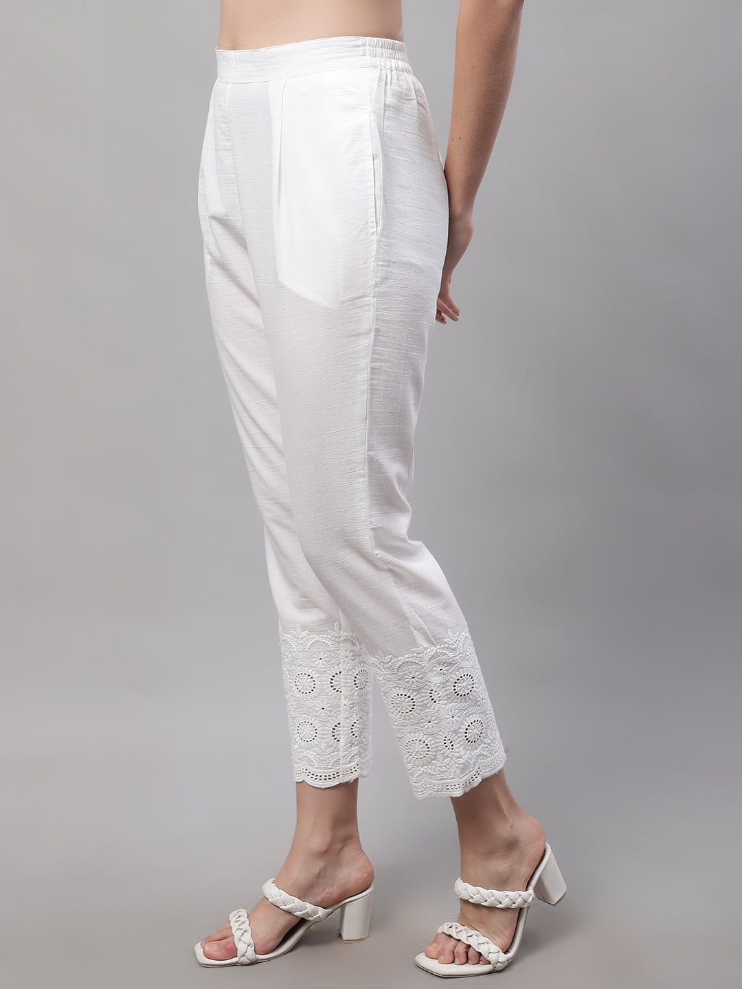 Waimari Chiara Cotton-blend Guipure Lace And Voile Flared Pants In White |  ModeSens