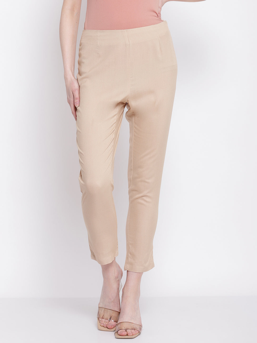 Cantabil Women's Ethnic Beige Pant (6798670266507)