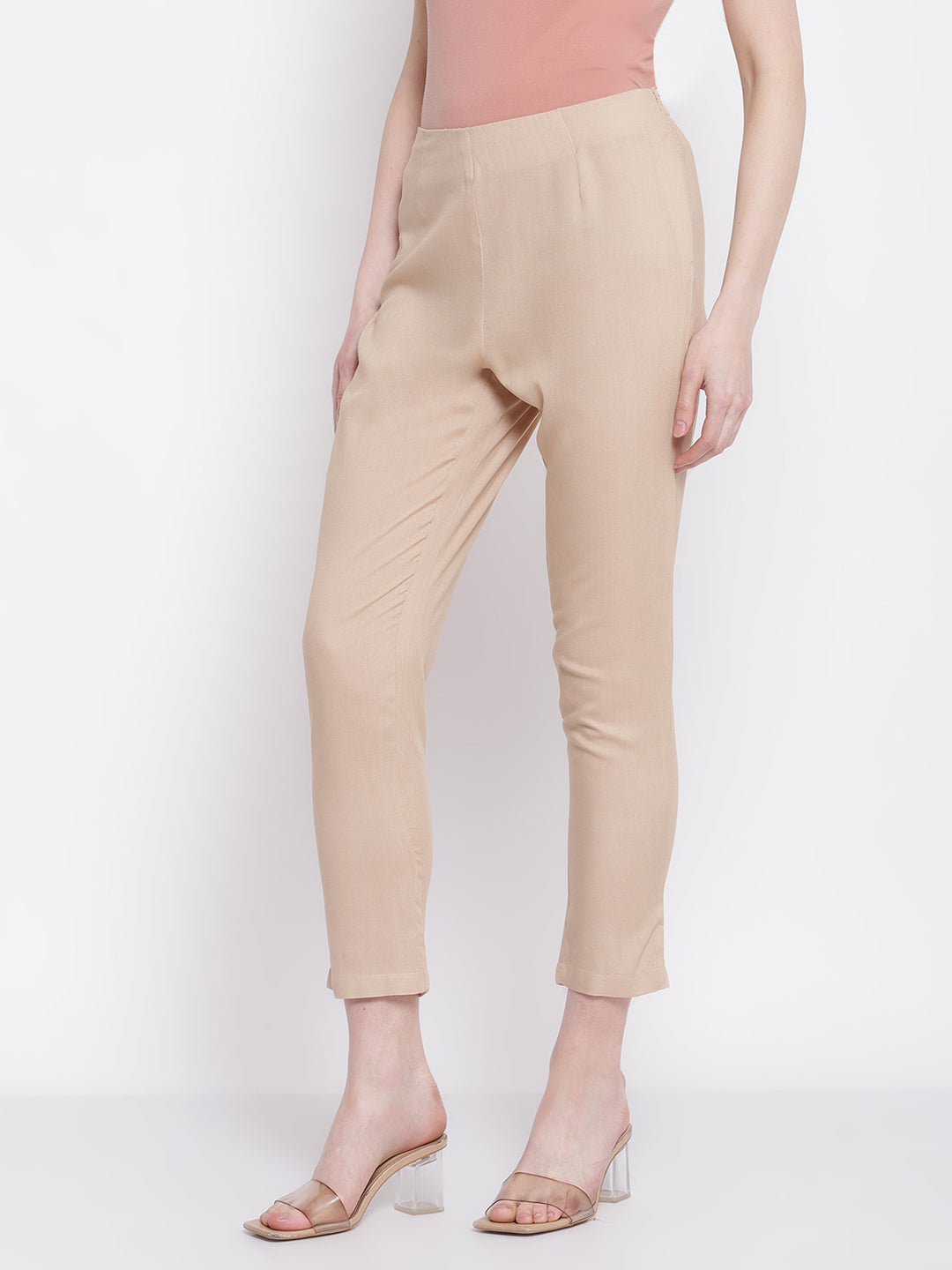 Cantabil Women's Ethnic Beige Pant (6798670266507)