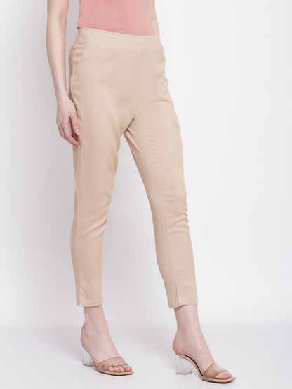 Cantabil Women's Ethnic Beige Pant (6798670266507)