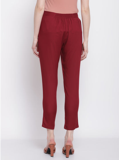 Cantabil Women's Ethnic Wine Pant (6798686453899)