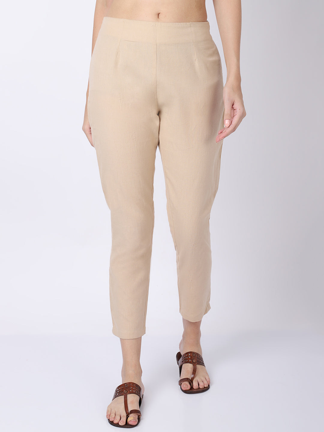 Cantabil Women's Ethnic Beige Pant (6869713322123)