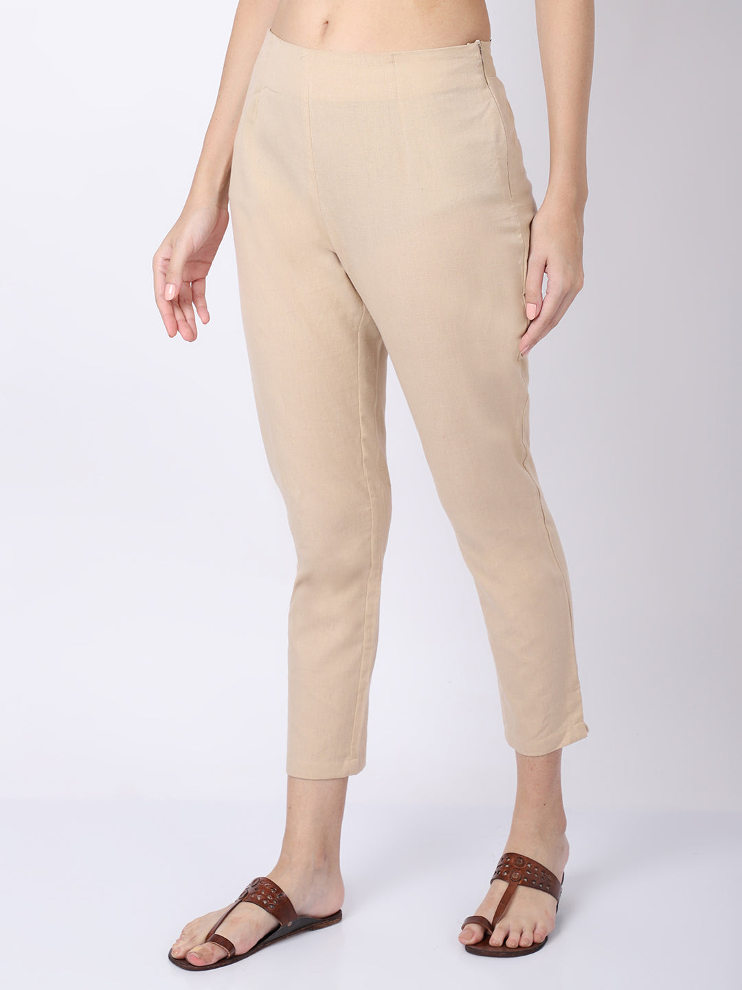 Cantabil Women's Ethnic Beige Pant (6869713322123)