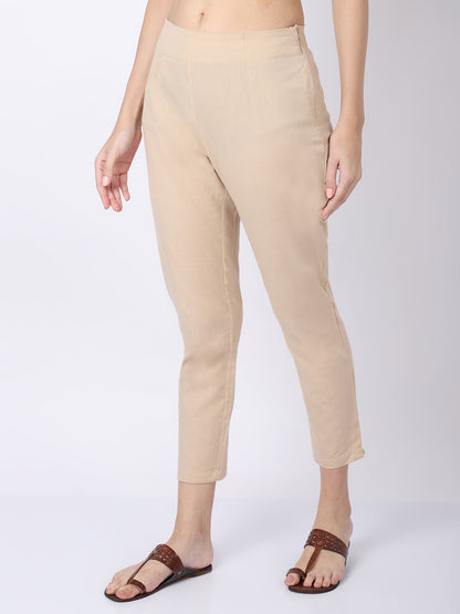 Cantabil Women's Ethnic Beige Pant (6869713322123)