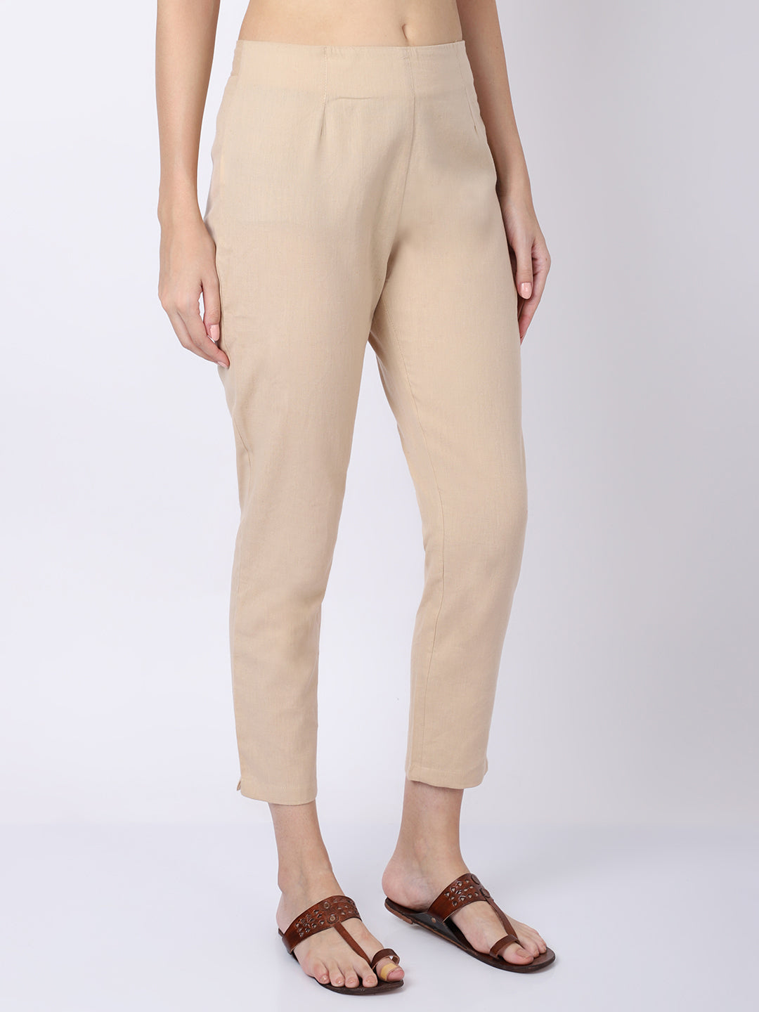 Cantabil Women's Ethnic Beige Pant (6869713322123)