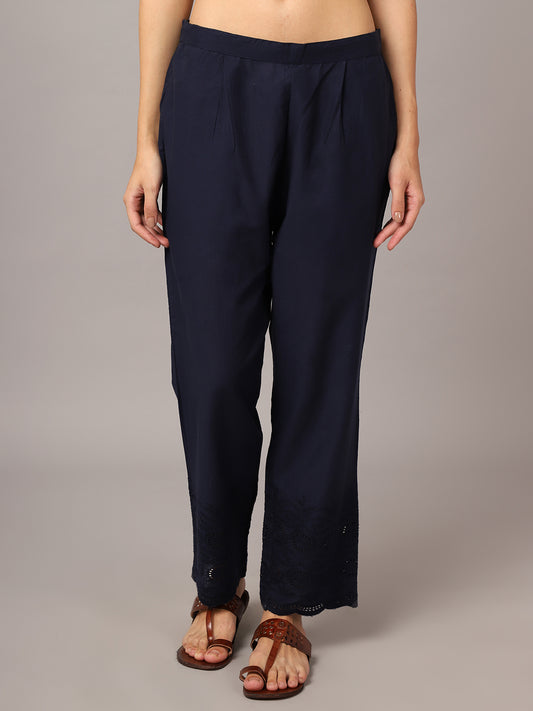 Cantabil Women Navy Pant (7033588220043)