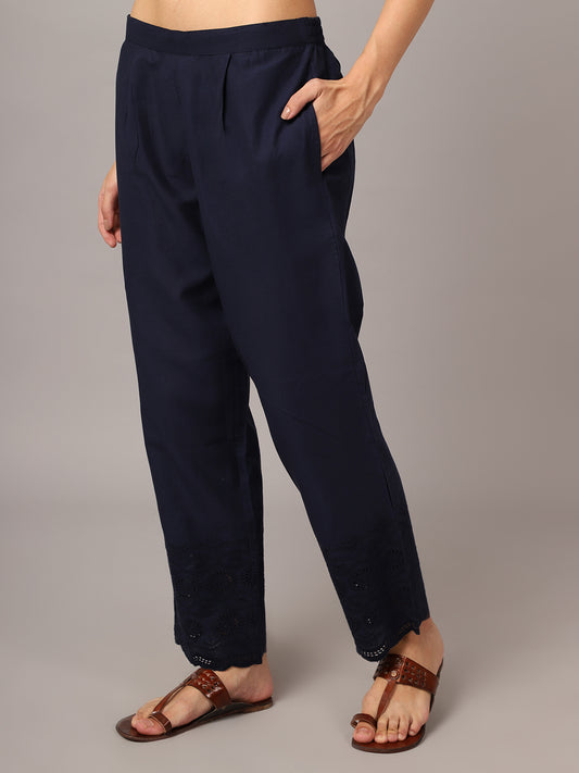 Cantabil Women Navy Pant (7033588220043)
