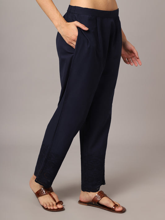 Cantabil Women Navy Pant (7033588220043)