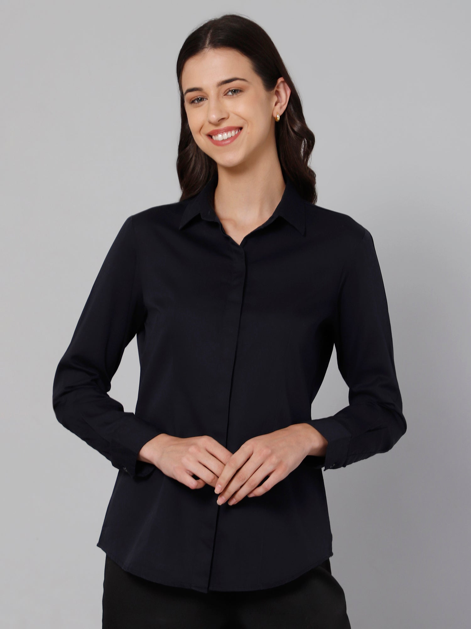 Cantabil Women Navy Shirt (7033972195467)