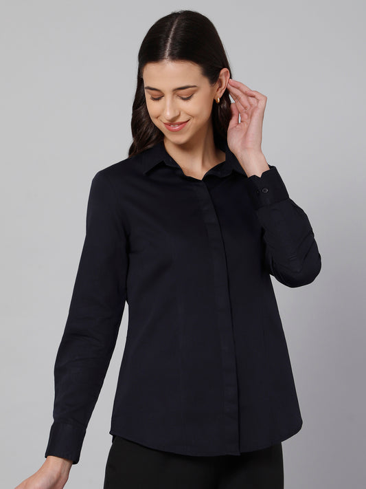 Cantabil Women Navy Shirt (7033972195467)