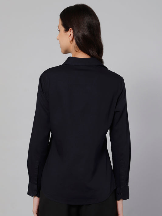 Cantabil Women Navy Shirt (7033972195467)