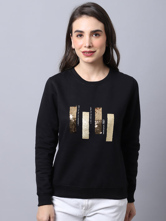 Cantabil Black Sweatshirt for Women's (6997059338379)