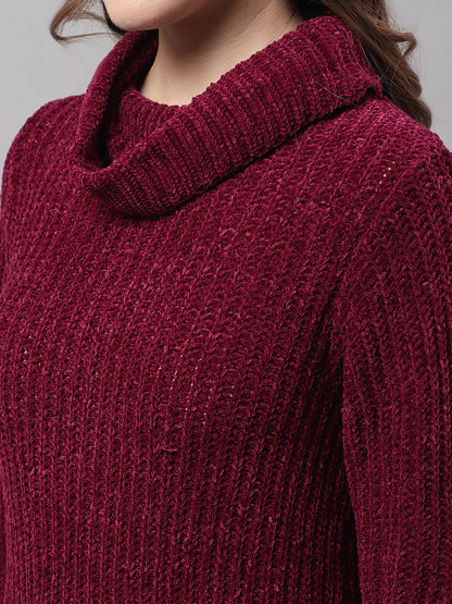 Cantabil Women Maroon Sweater (7083351474315)