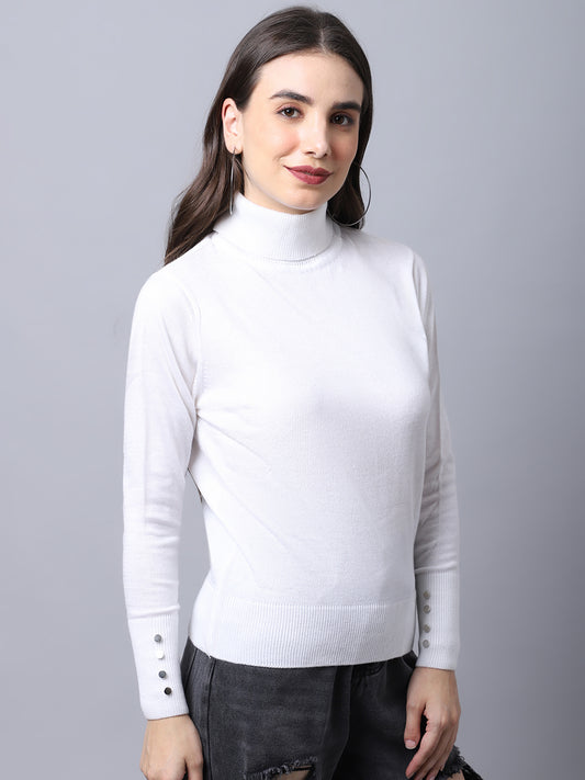 Cantabil Women's White Sweater (6996261732491)
