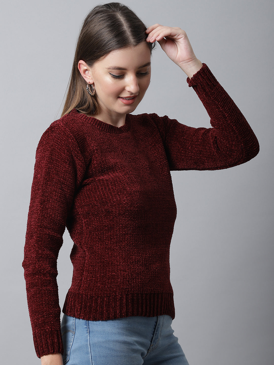 Cantabil Womens Maroon Sweater (6994762694795)