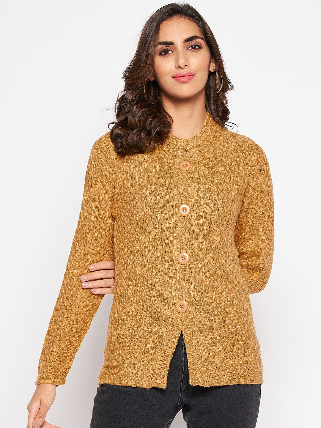 Cantabil Women Mustard Sweater (7045783126155)