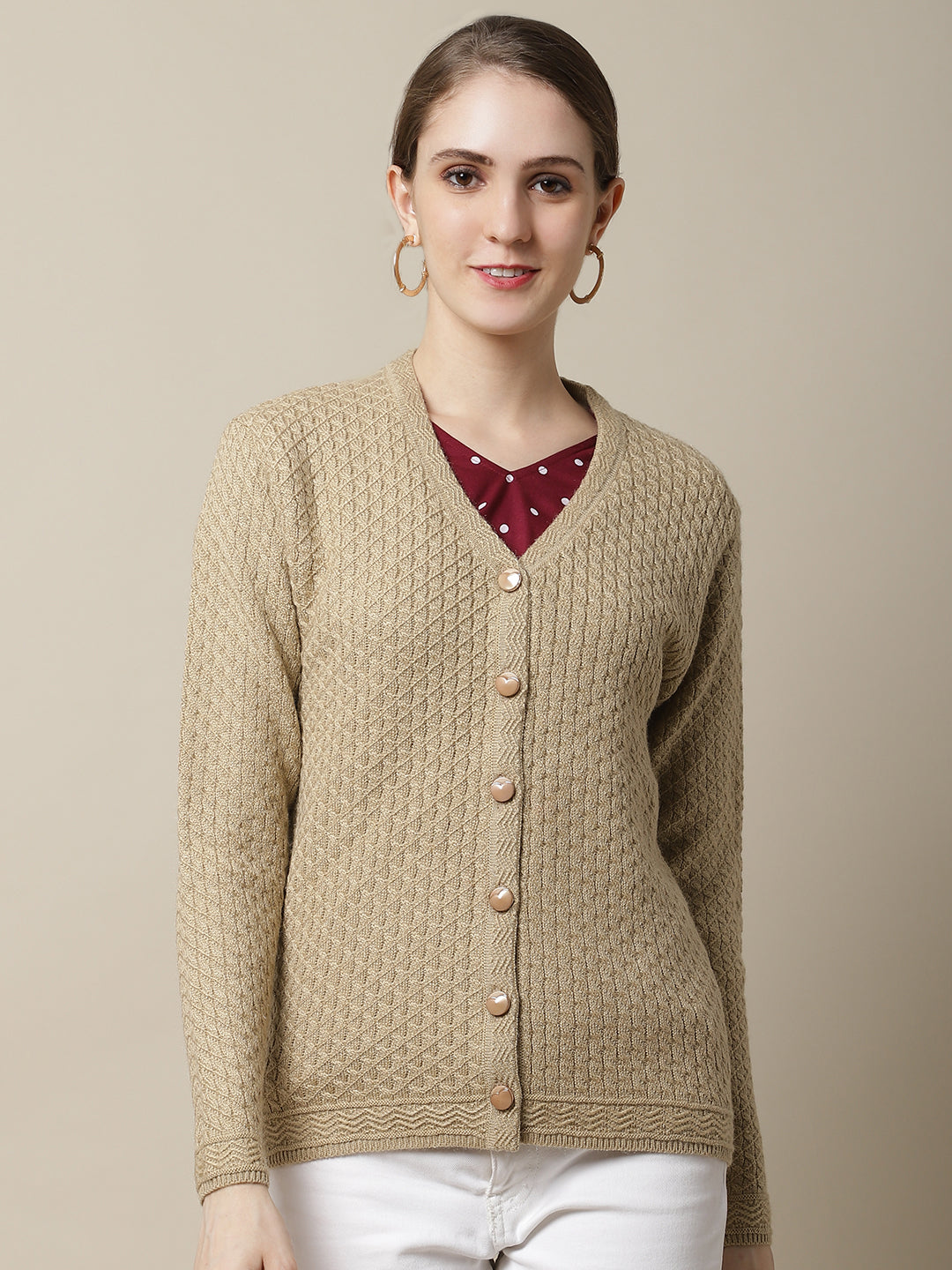 Cantabil Womens Beige Sweater (6994859950219)