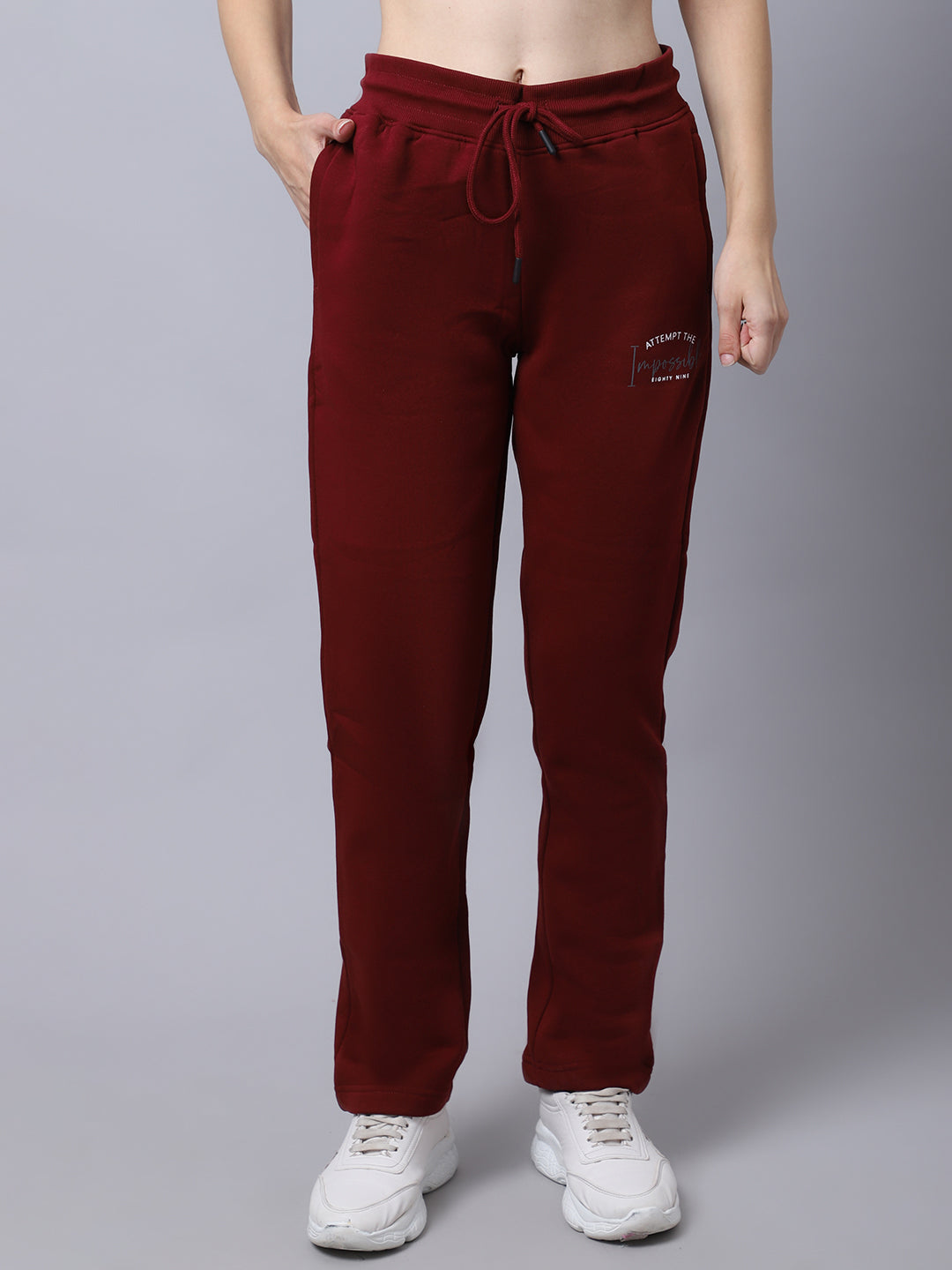 Buy Cation Maroon ColorBlock Mid rise Fitted Track Pants for Women Online   Tata CLiQ
