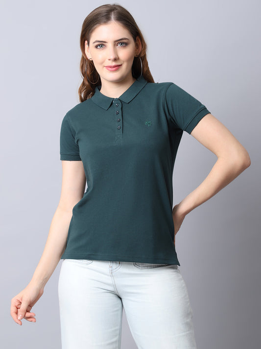 Cantabil Women's Bottle Green T-Shirts (6932882948235)