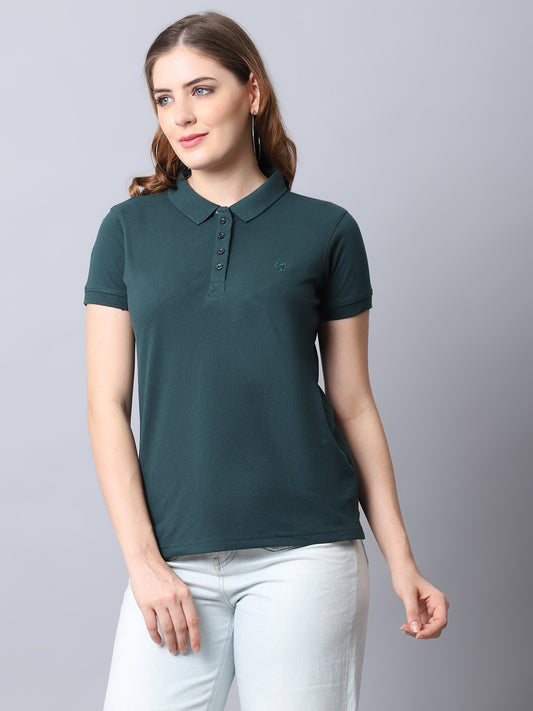 Cantabil Women's Bottle Green T-Shirts (6932882948235)