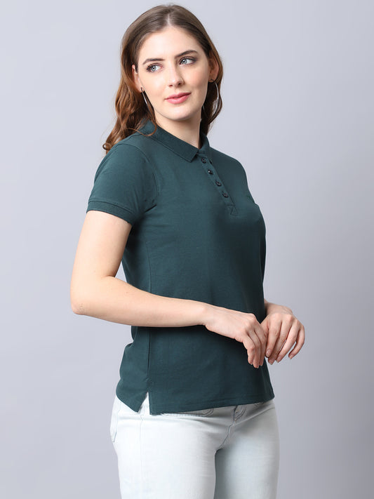 Cantabil Women's Bottle Green T-Shirts (6932882948235)