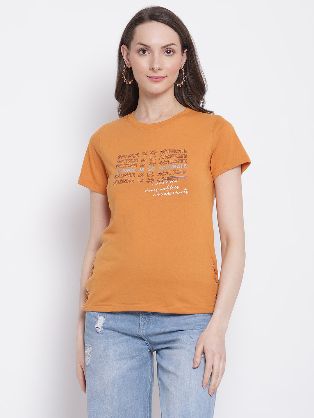 Cantabil Women's Mustard T-Shirts (6799774482571)