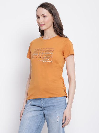 Cantabil Women's Mustard T-Shirts (6799774482571)