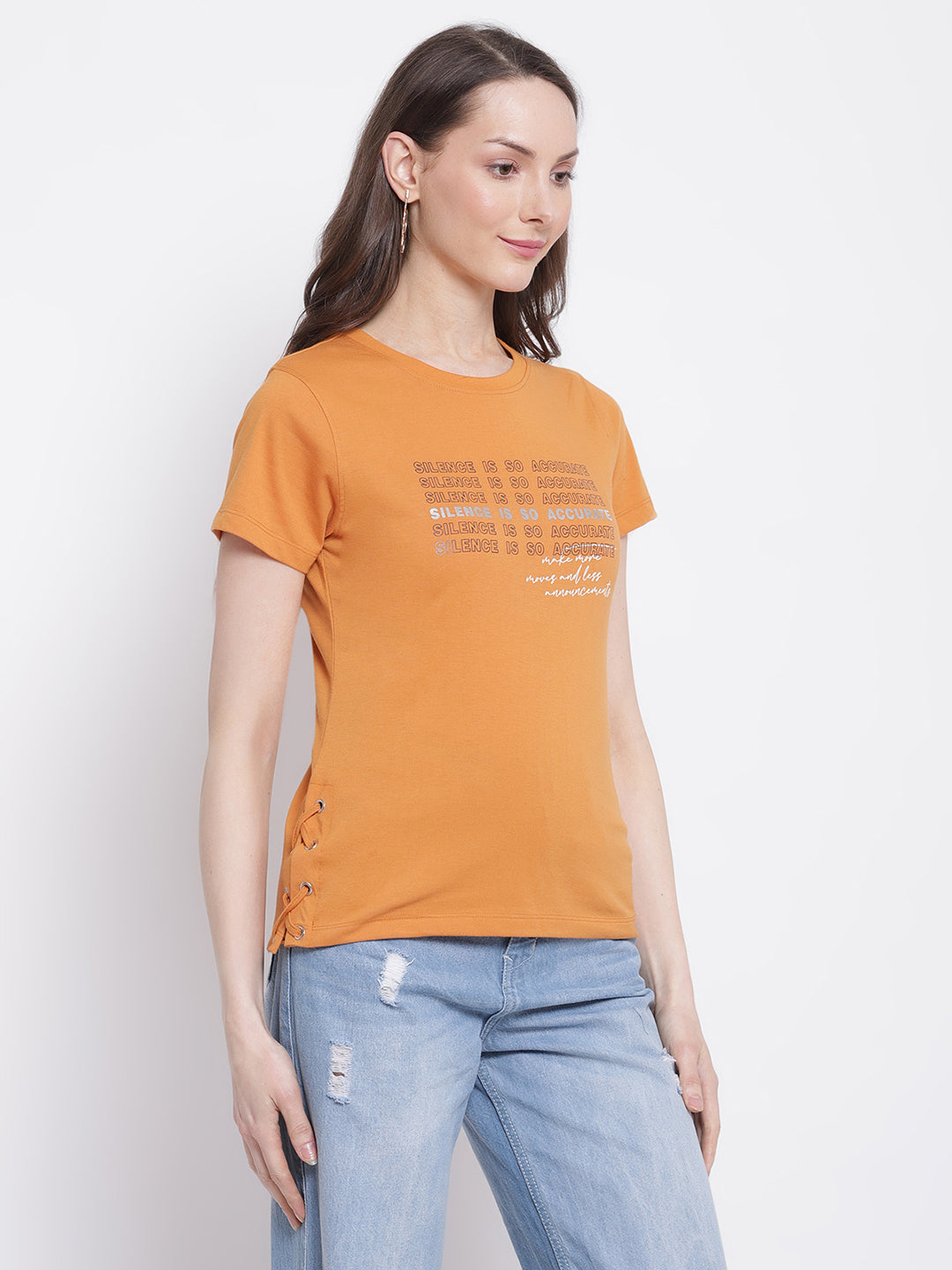 Cantabil Women's Mustard T-Shirts (6799774482571)