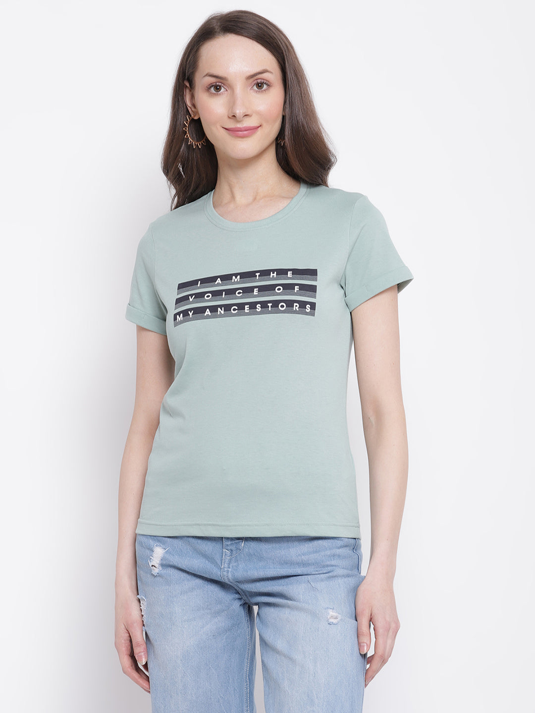 Cantabil Women's Green T-Shirts (6799778087051)