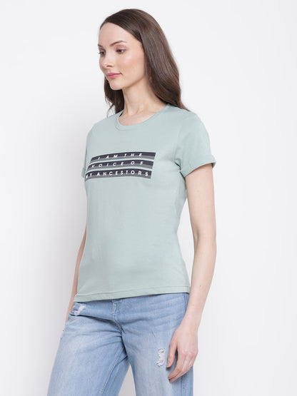 Cantabil Women's Green T-Shirts (6799778087051)