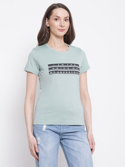 Cantabil Women's Green T-Shirts (6799778087051)