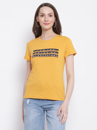 Cantabil Women's Mustard T-Shirts (6799780315275)