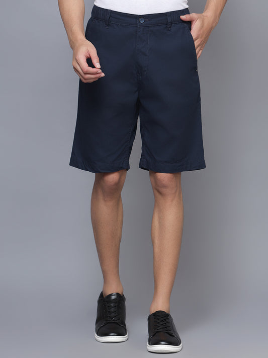 Cantabil Men Navy Blue Shorts (7121526325387)