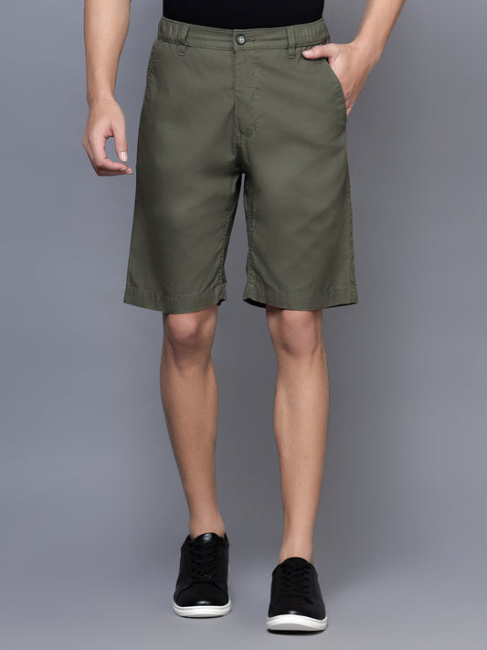 Cantabil Men Olive Green Shorts (7121526423691)