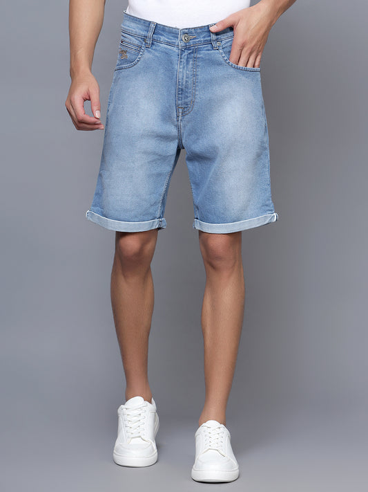 Cantabil Men Light Blue Denim Shorts (7121526947979)