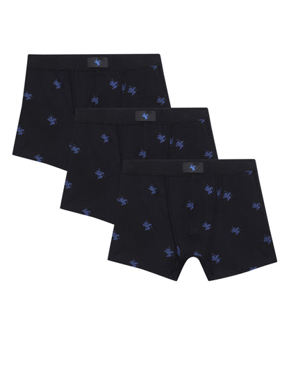 Cantabil Men Pack of 3 Printed Black Brief (6771443761291)