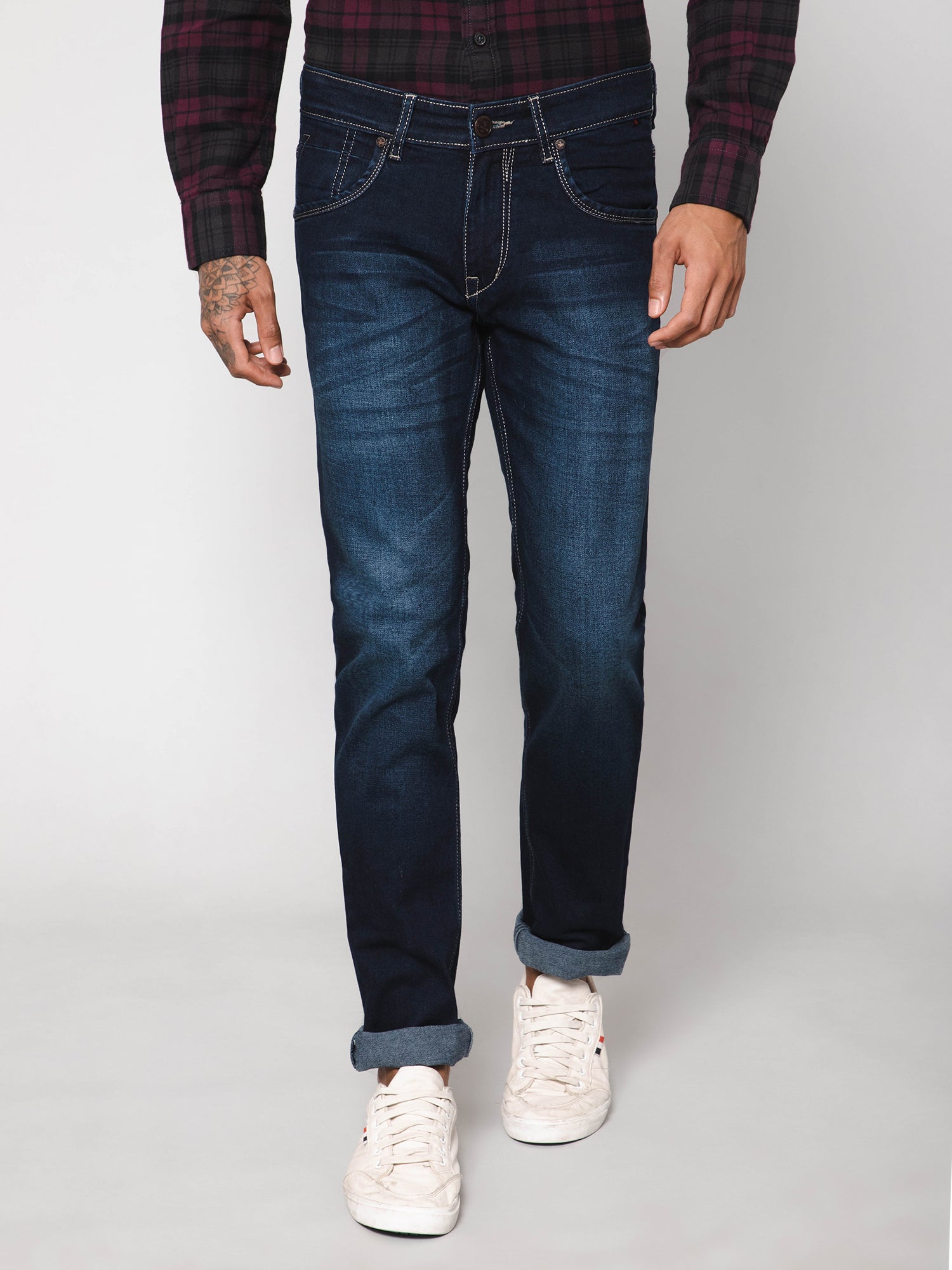 Cantabil Men Dirty Blue Jeans (7114732470411)