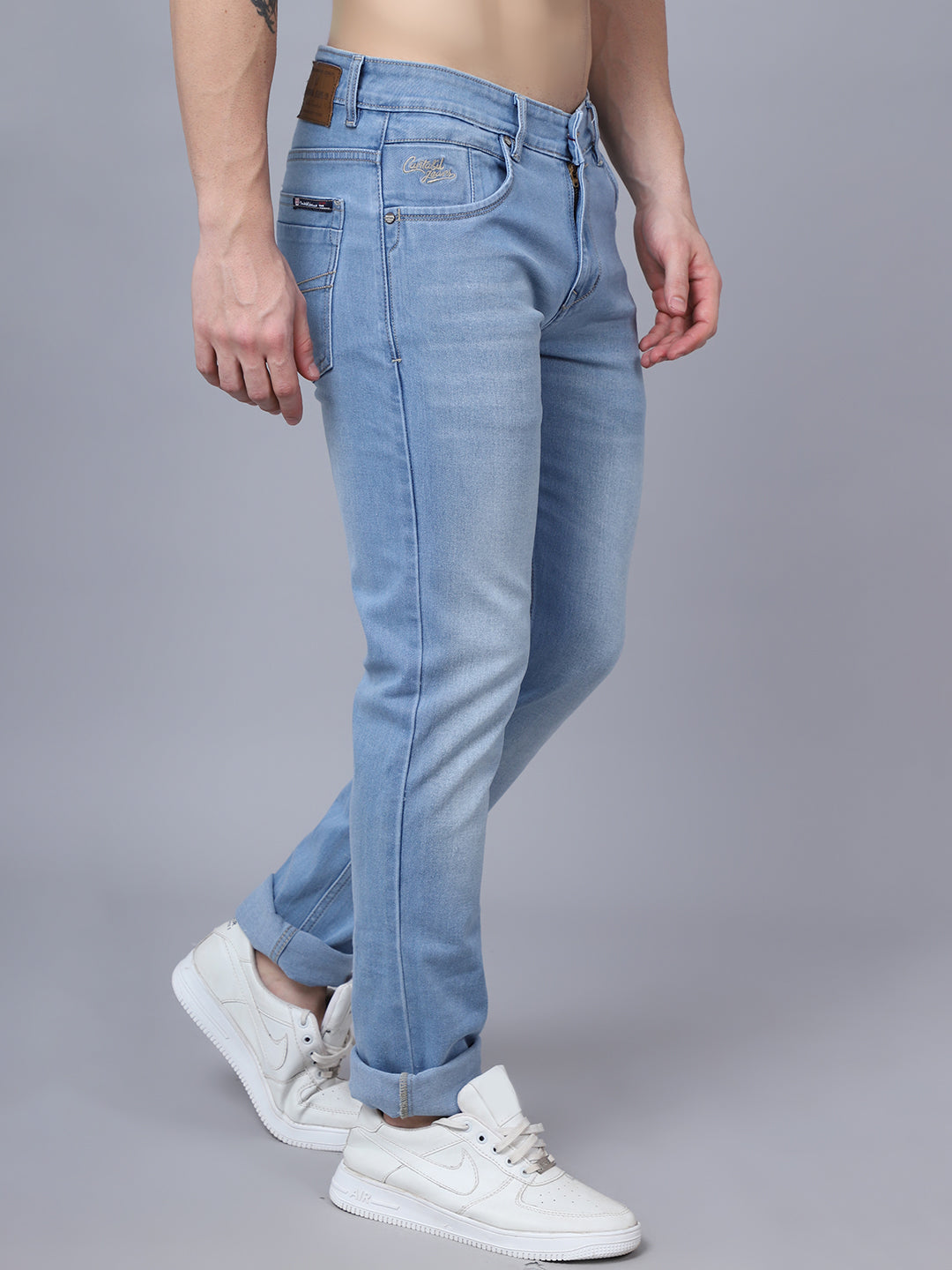 Cantabil Mens Light Carbon Blue Jeans (7032541249675)