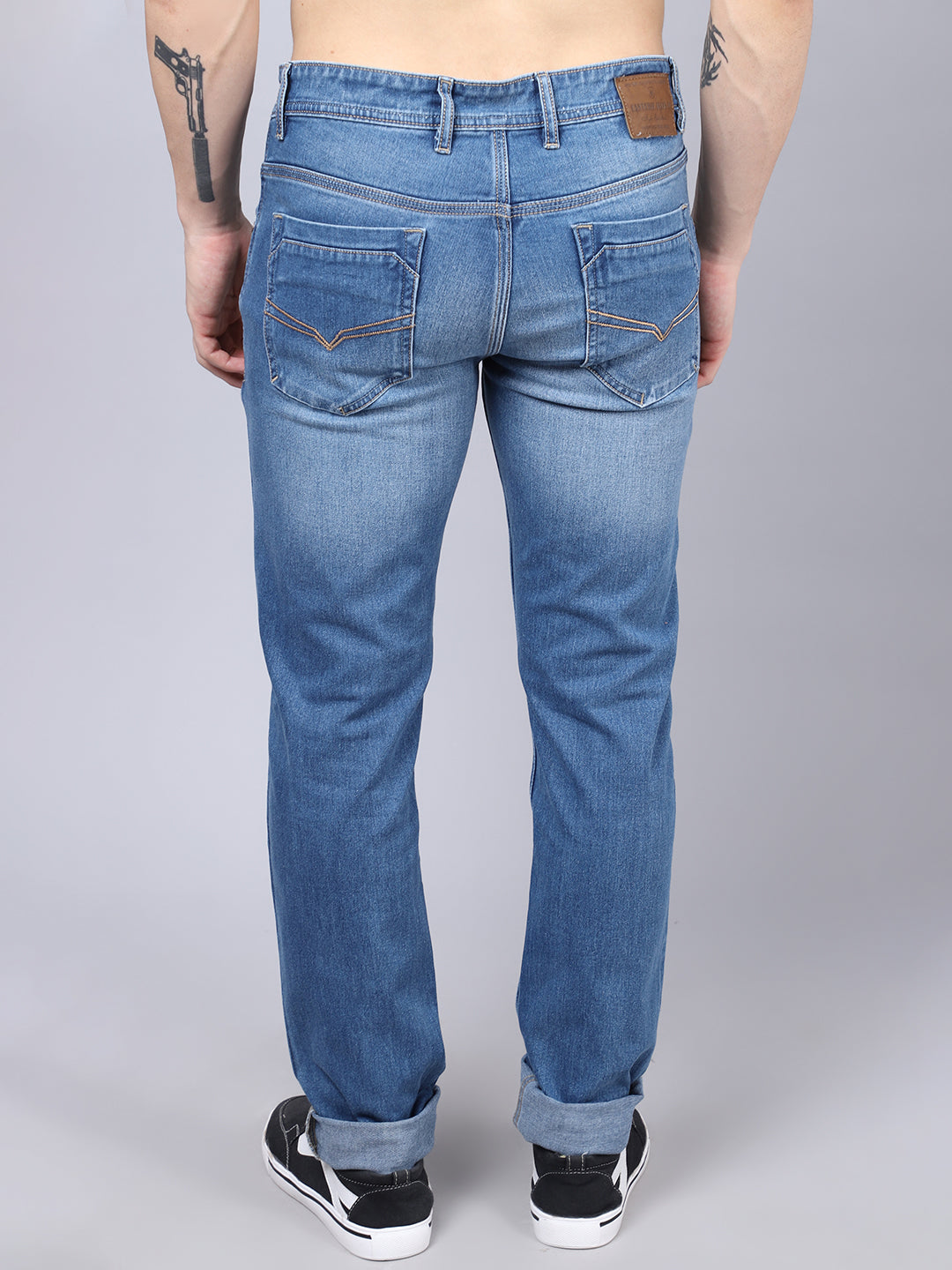 Cantabil Mens Med Carbon Blue Jeans (7032543379595)