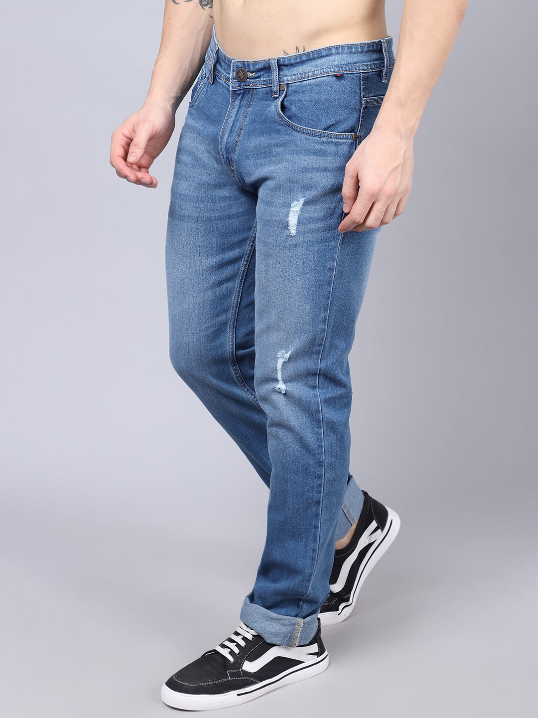 Cantabil Mens Med Carbon Blue Jeans (7032543379595)