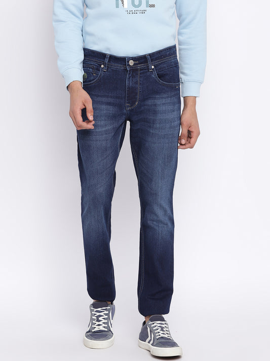 Cantabil Men Dark Carbon Blue Jeans (7046528958603)