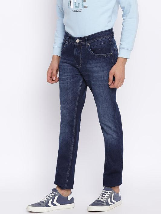 Cantabil Men Dark Carbon Blue Jeans (7046528958603)