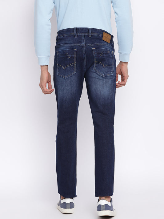 Cantabil Men Dark Carbon Blue Jeans (7046528958603)